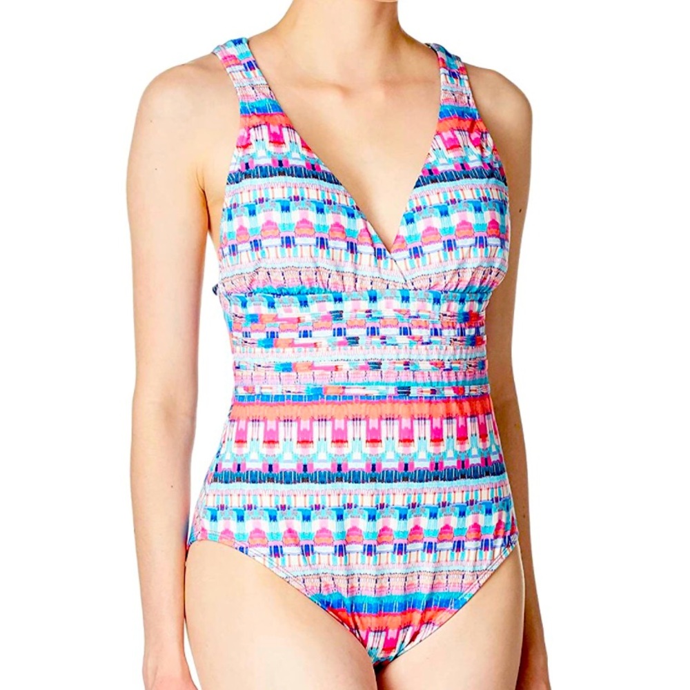 La Blanca Women's Multi Strap Cross Back One Piece Swimsuit
